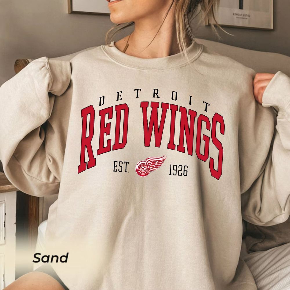 Vintage Sweatshirt, De.troit Red W.ings Shirt, Red W.ings Tee, Hockey Sweatshirt, Hockey Sweatshirt, College Sweater, Hockey Fan Shirt 1.jpg