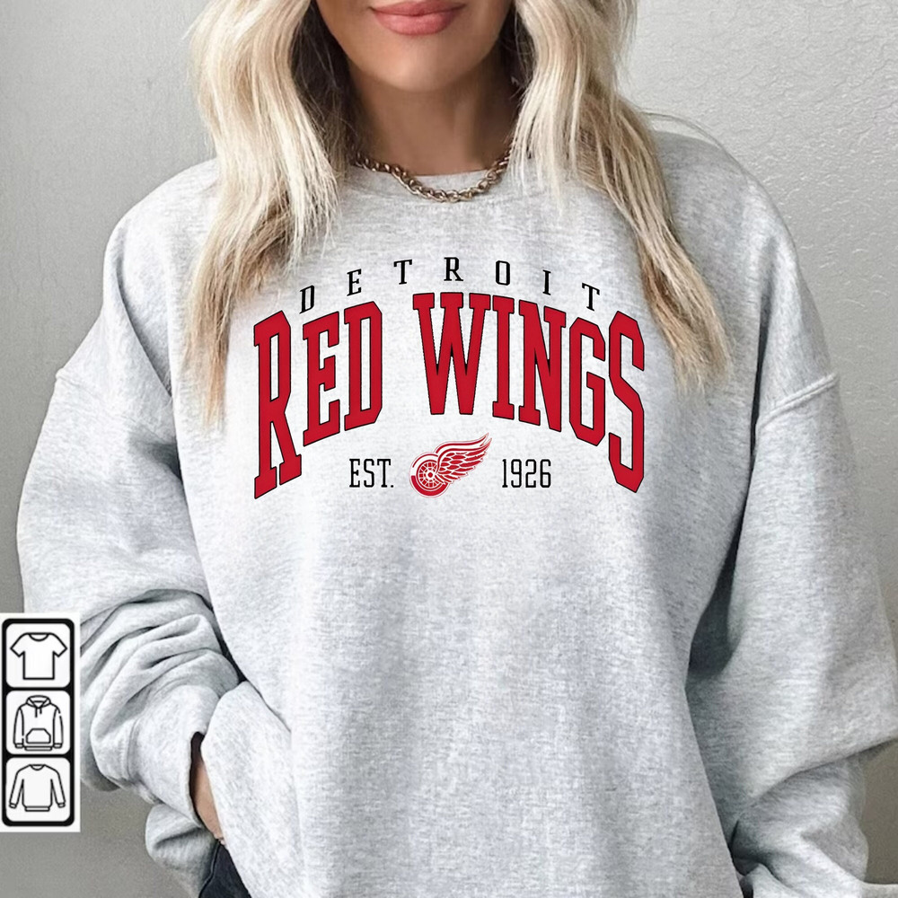Vintage Sweatshirt, De.troit Red W.ings Shirt, Red W.ings Tee, Hockey Sweatshirt, Hockey Sweatshirt, College Sweater, Hockey Fan Shirt.jpg