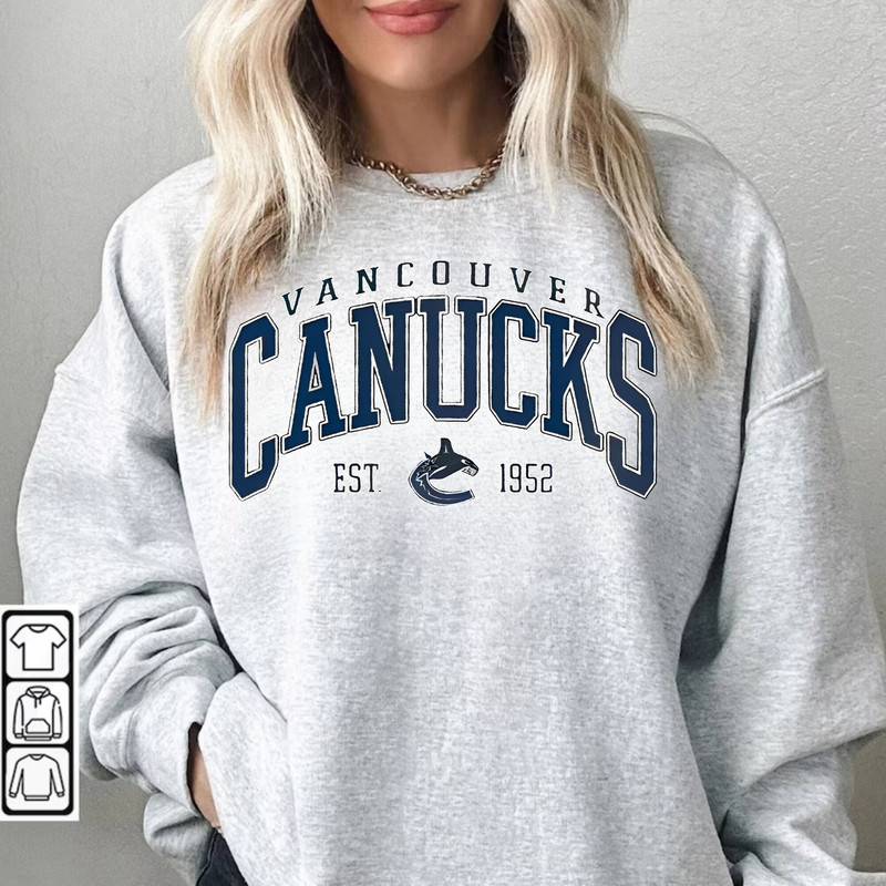 Vintage Sweatshirt, Van.couver Can.ucks Sweater, Canucks Tee, Hockey Sweatshirt, Hockey Sweatshirt, College Sweater, Hockey Fan Shirt.jpg