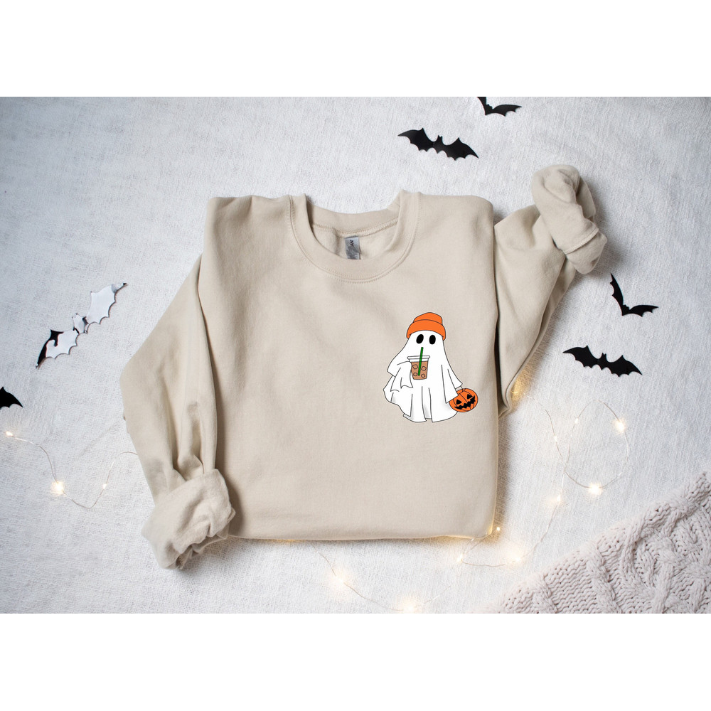 Little Ghost Ice Coffee Shirt, Ghost Sweatshirt, Halloween Tee, Cute Ghost Shirt, Little Ghost Ice Coffee Sweatshirt.jpg