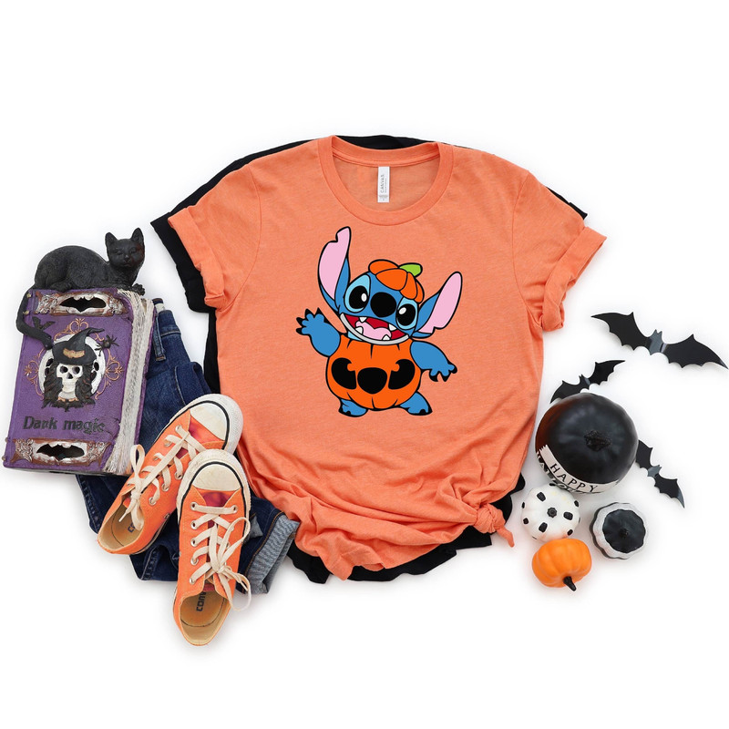 Stitch Halloween Shirt, Disney Halloween T-shirt, Halloween Shirt, Stitch Pumpkin Shirt, Halloween Kids Shirt, Disney Stitch Matching Shirts.jpg