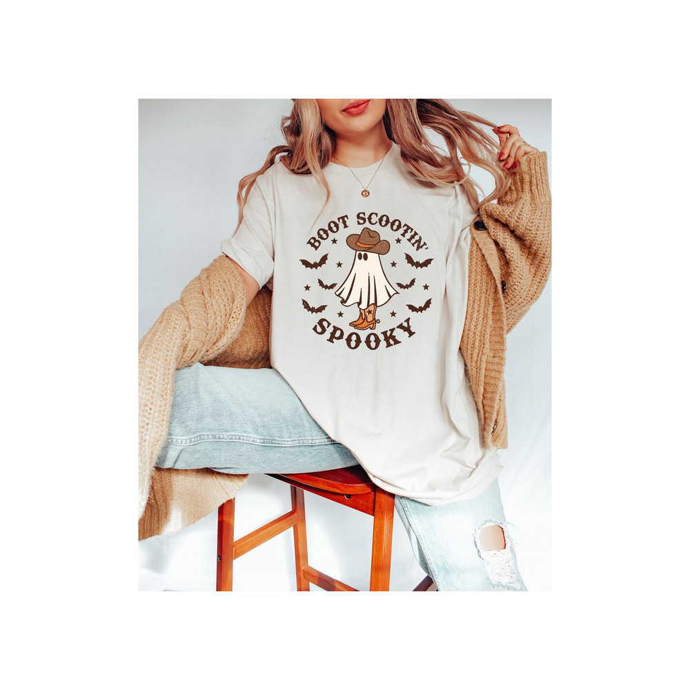 Boot Scootin Spooky Shirt,Halloween Shirt,Cowboy Ghost Shirt,Western Halloween,Spooky Shirt,Halloween Gift,Spooky Vibes,Spooky Season Shirt.jpg