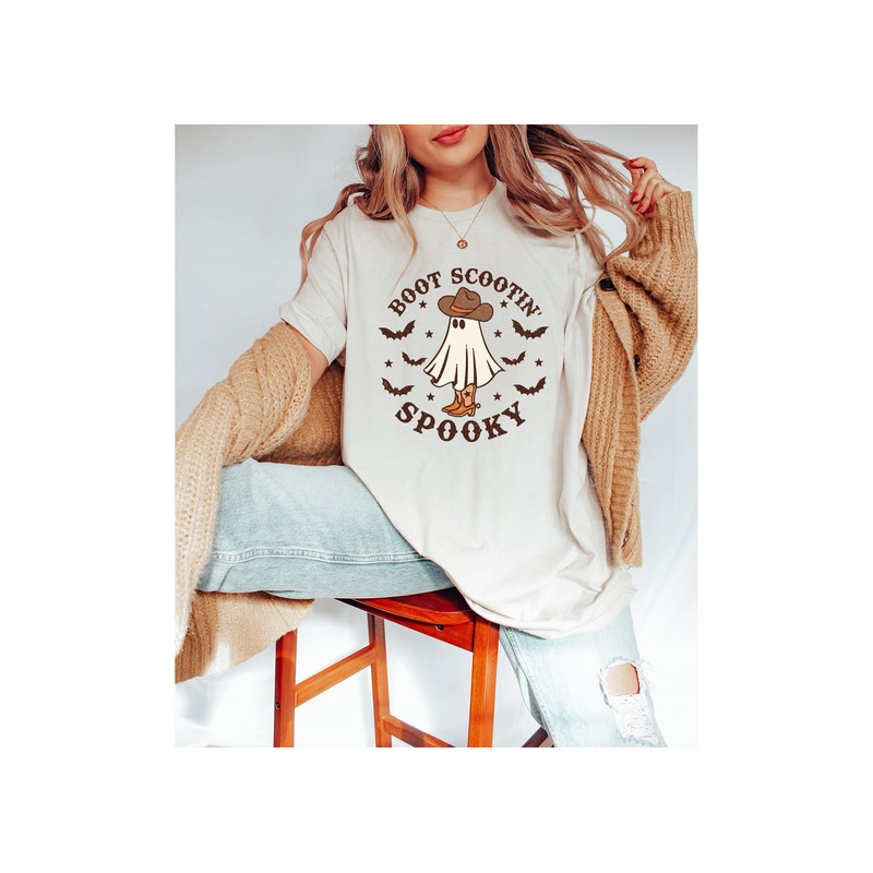 Boot Scootin Spooky Shirt,Halloween Shirt,Cowboy Ghost Shirt,Western Halloween,Spooky Shirt,Halloween Gift,Spooky Vibes,Spooky Season Shirt.jpg