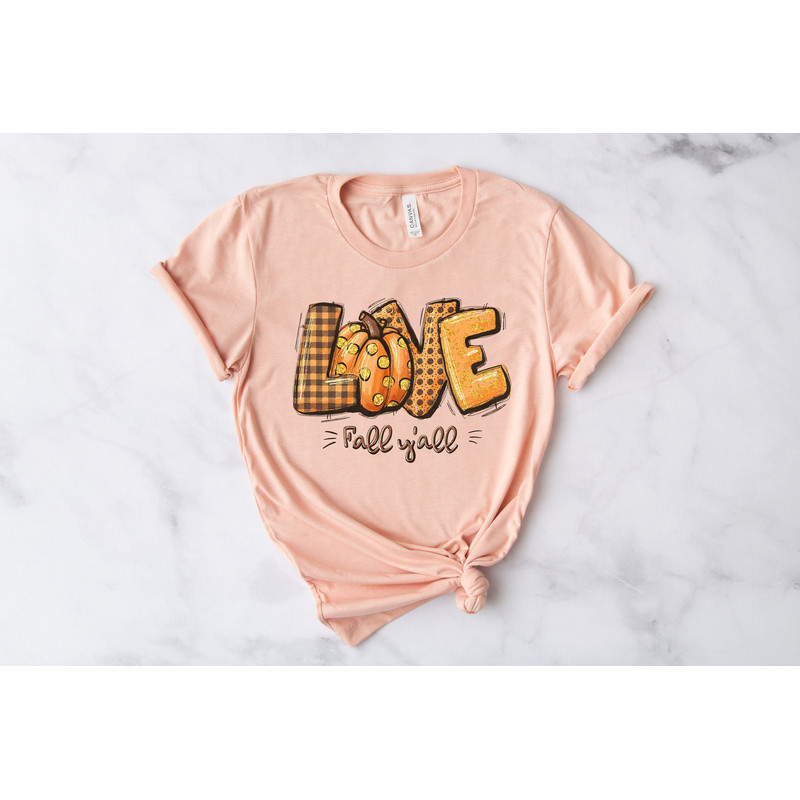 Love Fall Y'All Shirt, Leopard Print Fall Shirt, Thanksgiving,Hello Pumpkin, Fall Vibes, Peace Love Thanksgiving, Family Thanksgiving Shirt.jpg