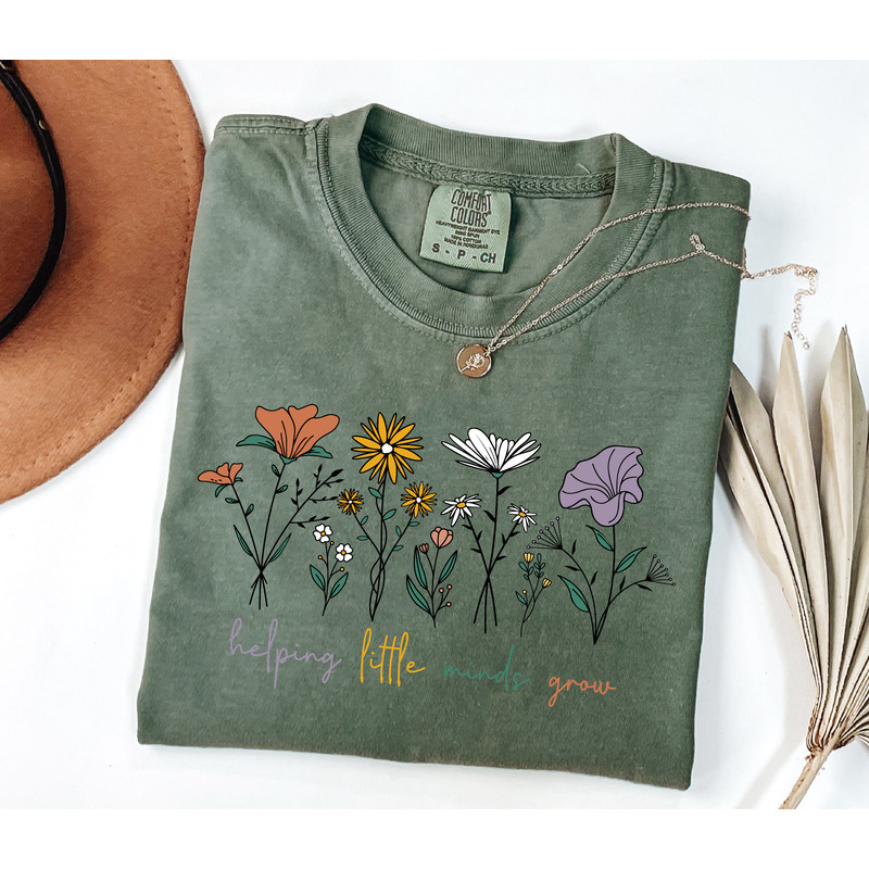 Comfort ColorsĀ® Cute Teacher Shirt, Helping Little Minds Grow, Teacher Appreciation Gift, Sped Teacher Gift, Special Education, Teacher Tee.jpg