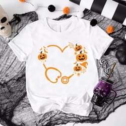 halloween stethoscope shirt, halloween nurse shirt, doctors halloween shirt, halloween pumpkin medical shirt,stethoscope