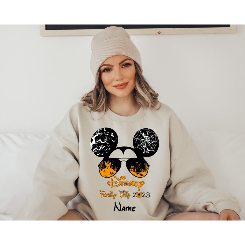Disney Halloween Family Trip Sweathirts, Halloween Family Custom Shirt, Halloween Shirt, Disney Halloween Shirt, Mickey And Minnie Shirt.jpg