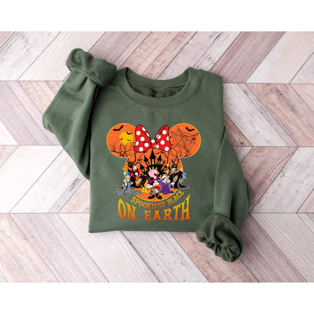 Disney Halloween Spookest Place On Earth Sweatshirts, Halloween Family Shirt, Halloween Disney Shirt, Disney Halloween, Mickey And Minnie.jpg