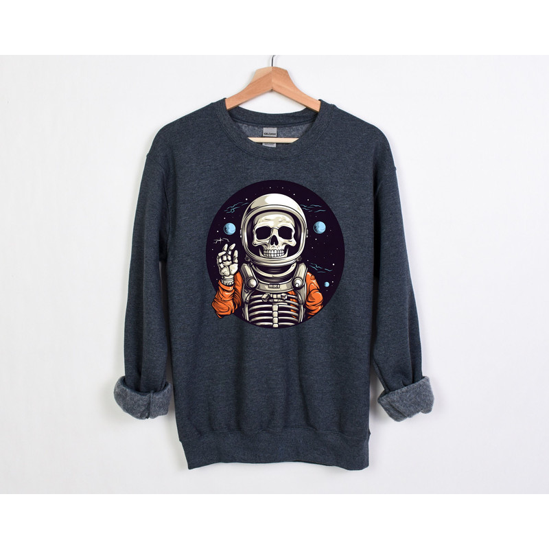 Halloween Astronaut Skeleton Sweatshirts, Sweatshirt, Halloween Skeleton Sweatshirt, Astronaut Sweatshirt, Halloween Space Sweatshirt.jpg