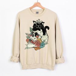 halloween skeleton sweatshirt, hocus pocus sweatshirt, halloween skull sweatshirt, skeleton sweatshirt, welcome hallowee