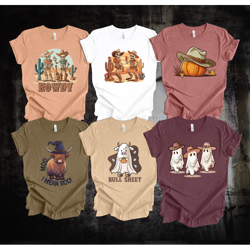 Howdy Ghouls Sweatshirt, Western Halloween Shirt, Cowboy Ghost Western Halloween Sweatshirt, Western halloween Fall Ghosts Sweatshirt, Howdy.jpg