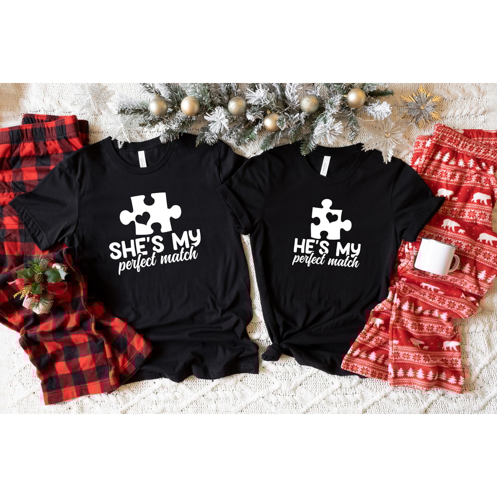 Funny Couples Valentine Shirts, Perfect Match Shirts, She is my perfect match, Couples Outfits, Valentine Couple Sweatshirt.jpg