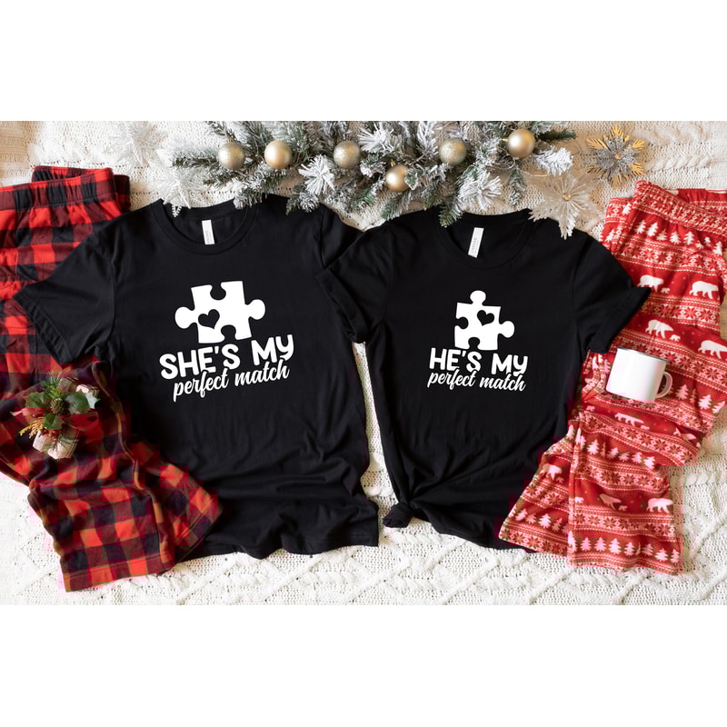 Funny Couples Valentine Shirts, Perfect Match Shirts, She is my perfect match, Couples Outfits, Valentine Couple Sweatshirt.jpg