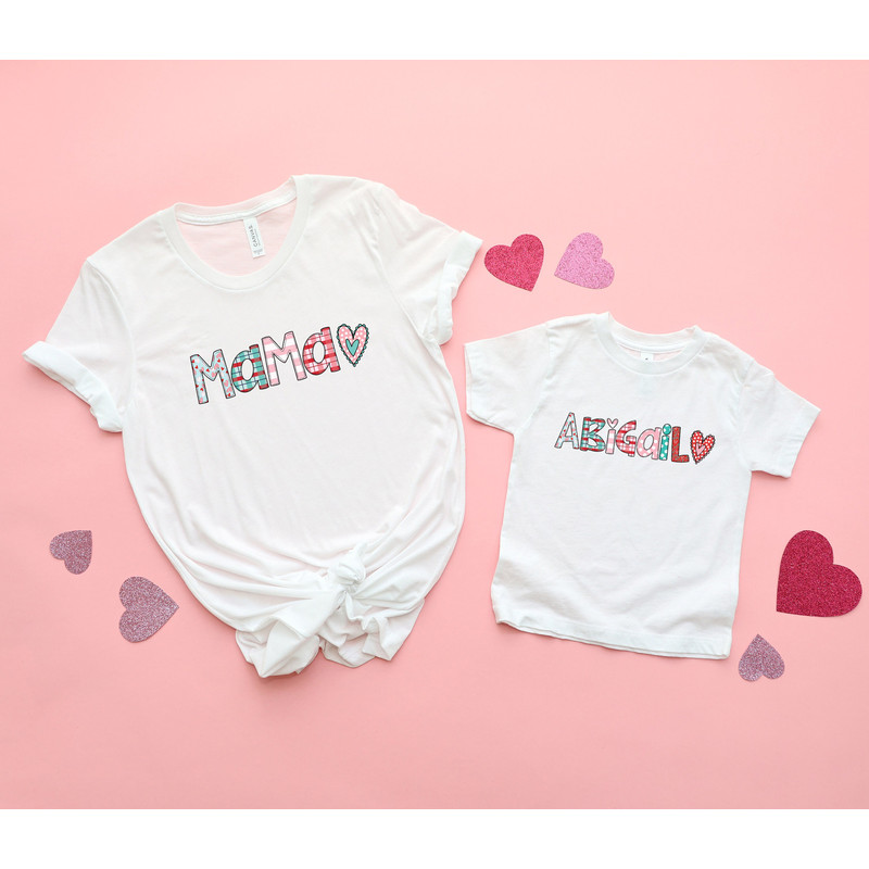 Girl's Valentines Day Shirt, Personalized Valentine Shirt, Custom Valentine's Day Shirt, Kids Valentine Shirts, Mama and Toddler Shirt.jpg