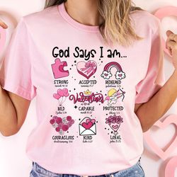 god says i am valentine shirt, jesus valentine tee, christian valentine gift, valentine bible verse, retro valentine, lo