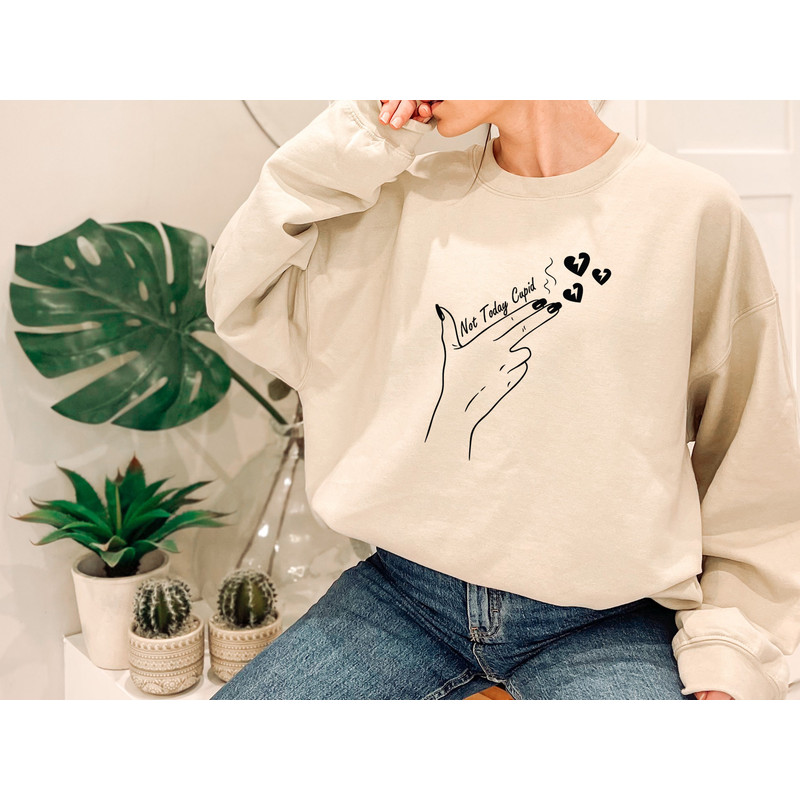 Not Today Cupid Shirt, Valentine's Day Gift, Gift for Girlfriend, Cool Valentine's Day Shirt, Love with Heart T-shirt, Gift for Best Friend.jpg