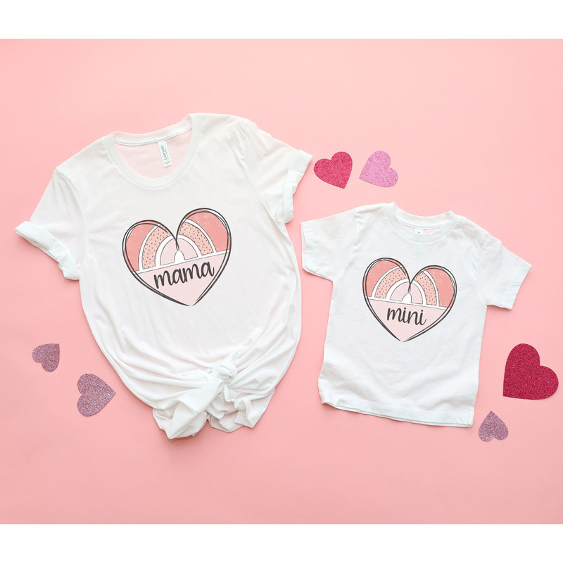 Rainbow Hearts Shirt, Valentines Shirts for Mama and mini, Mommy and Me Outfits, Gift for Mom and Daughter, New Mom Gift.jpg