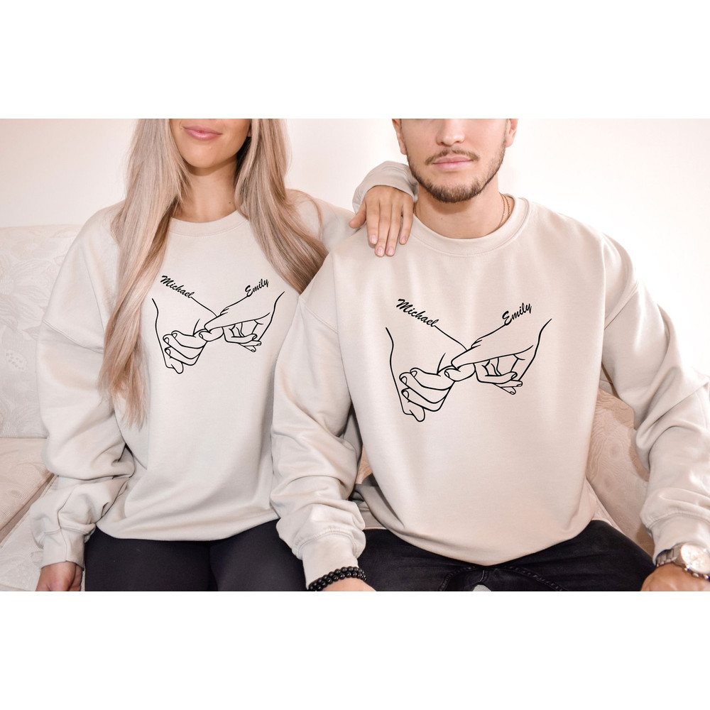 Couple Valentines Day Sweatshirt, His and Her Sweater, Husband Wife Sweatshirt, Gift for Girlfriend, Holding Hands Sweatshirt,Boyfriend Gift.jpg
