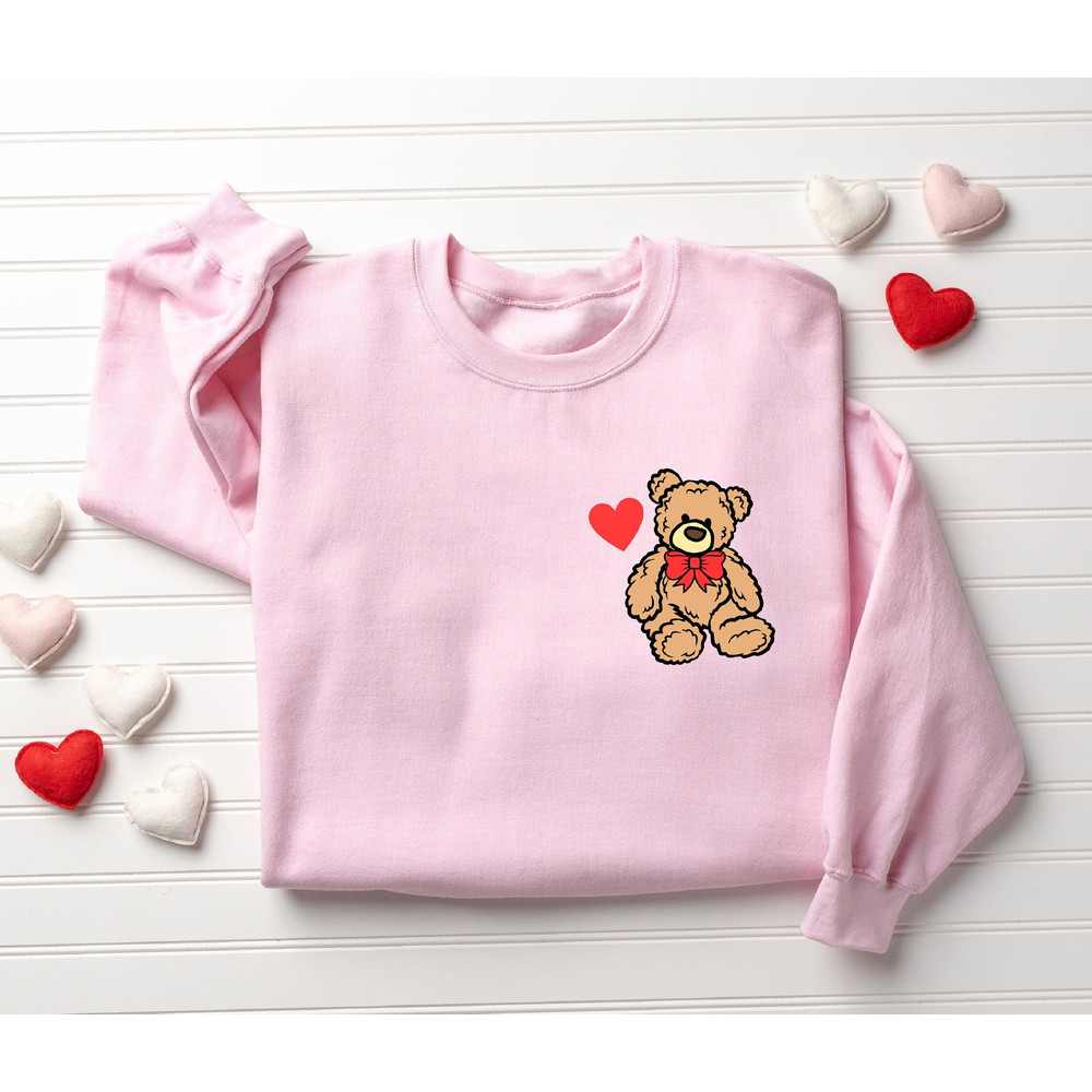 Cute Bear Valentine Sweatshirt, Girls Valentine Sweatshirt, Womens Valentines Day Shirt, Funny Valentines Day Sweater, Graphic Valentine Tee.jpg