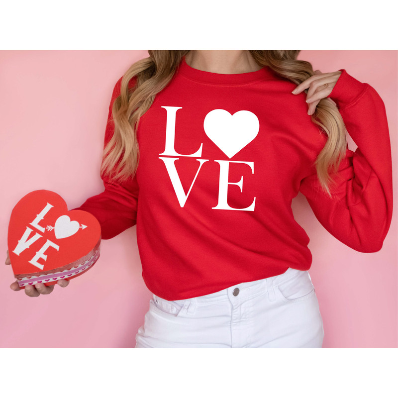 Love Sweatshirt, Valentines Heart Love Sweatshirt, Women Valentine Gift, Valentines Day Shirt, Valentines Sweater, Valentine Crewneck.jpg