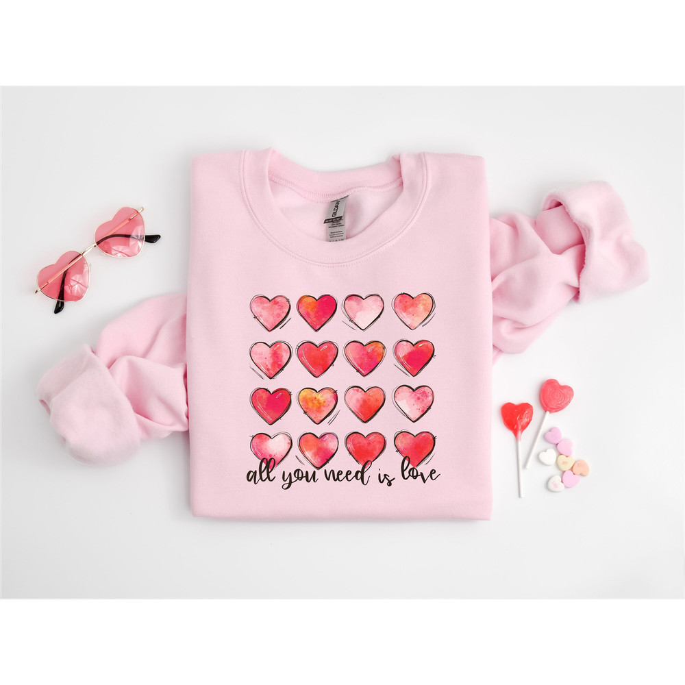 All You Need Is Love, Heart Valentine Shirt, Cute Valentines Day Shirt, Leopard Shirt, Heart Unisex Shirt, Valentines shirt, Gift For Her.jpg