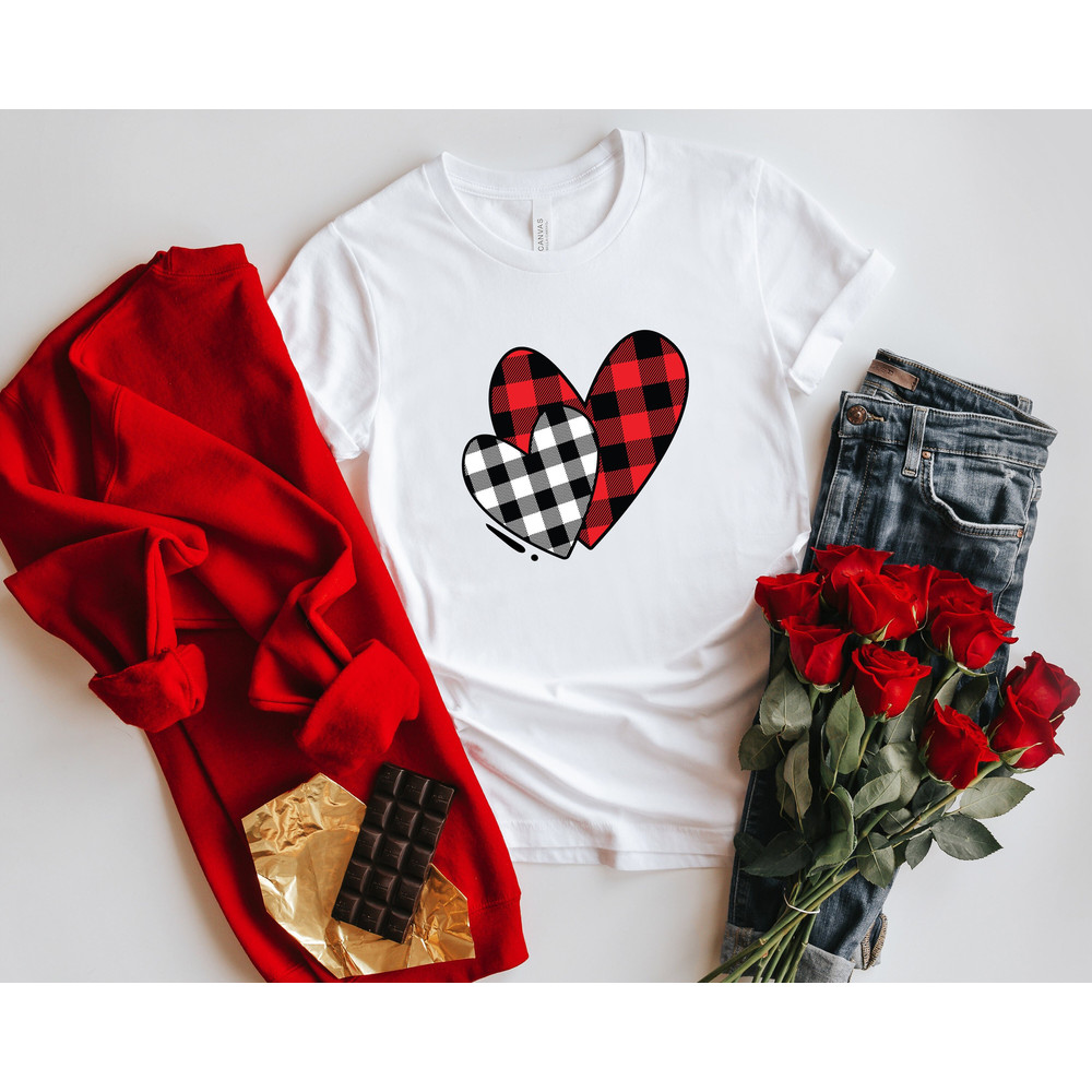 Buffalo Plaid Heart , Valentines Day Shirt, Valentines Day, Heart Shirt, Cute Valentine Shirt, Valentines Day Gift, Cheetah Valentines.jpg