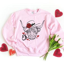 highland cow valentine shirt, cow lover, xoxo cow shirt, valentine day shirt, valentine day gift, cow, funny valentine s