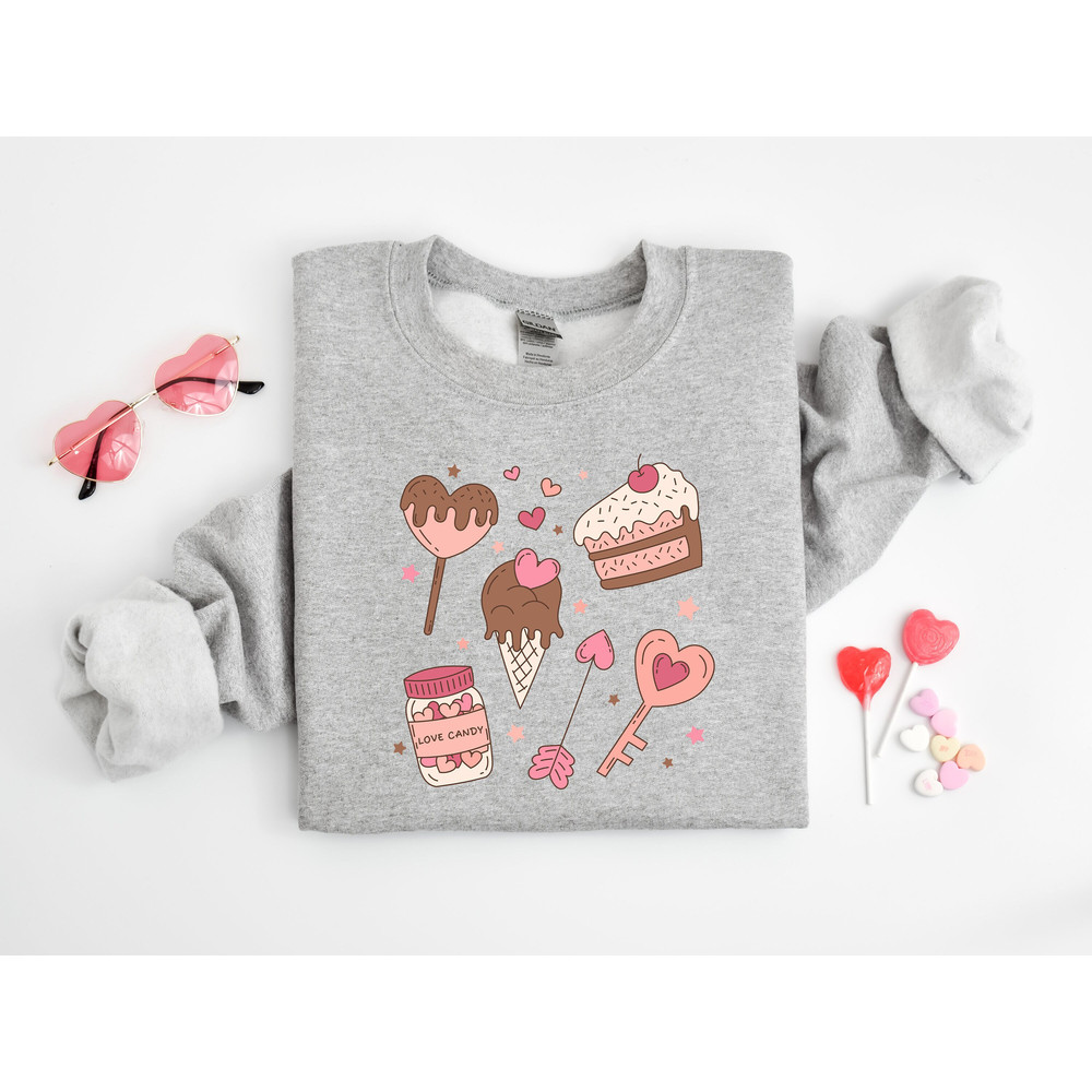 Valentines Day Cake And Candy Sweatshirt, Snack Life, Eat Cake, Love Key,Valentines Day Shirts For Woman,Valentines Day Gift, Valentines Day.jpg