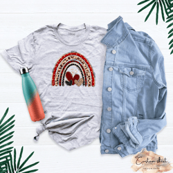 love heart valentine rainbow shirt, leopard heart shirt, leopard love rainbow sweatshirt, matching valentines couples, r