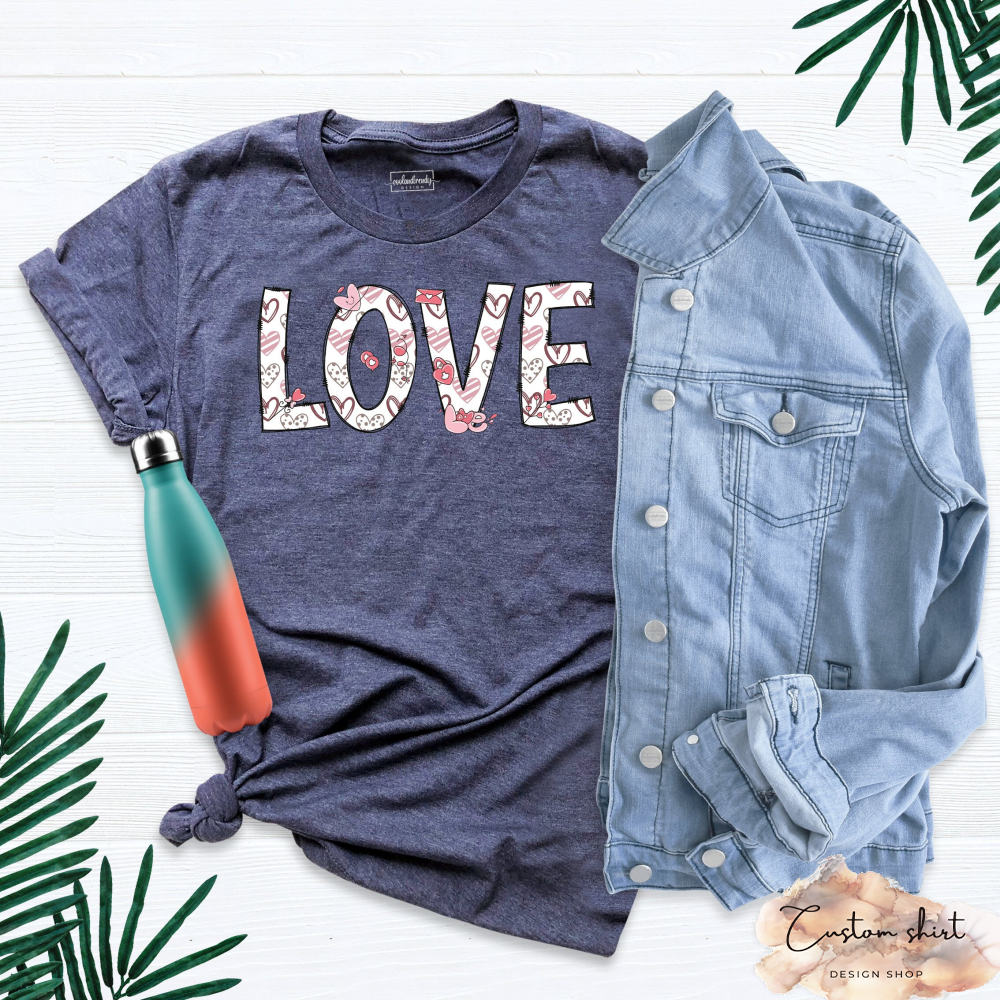 Love Valentines Day Shirt, Heart Shirt, Cute Love Shirt with Hearts, Valentines Day Shirts For Woman, Cute Valentine Shirt, Valentines Shirt.jpg