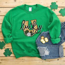 retro lucky shirt, st patricks day shirt, st patrick tee, st patrick lucky shirt, retro st patty tee, shamrock and shena