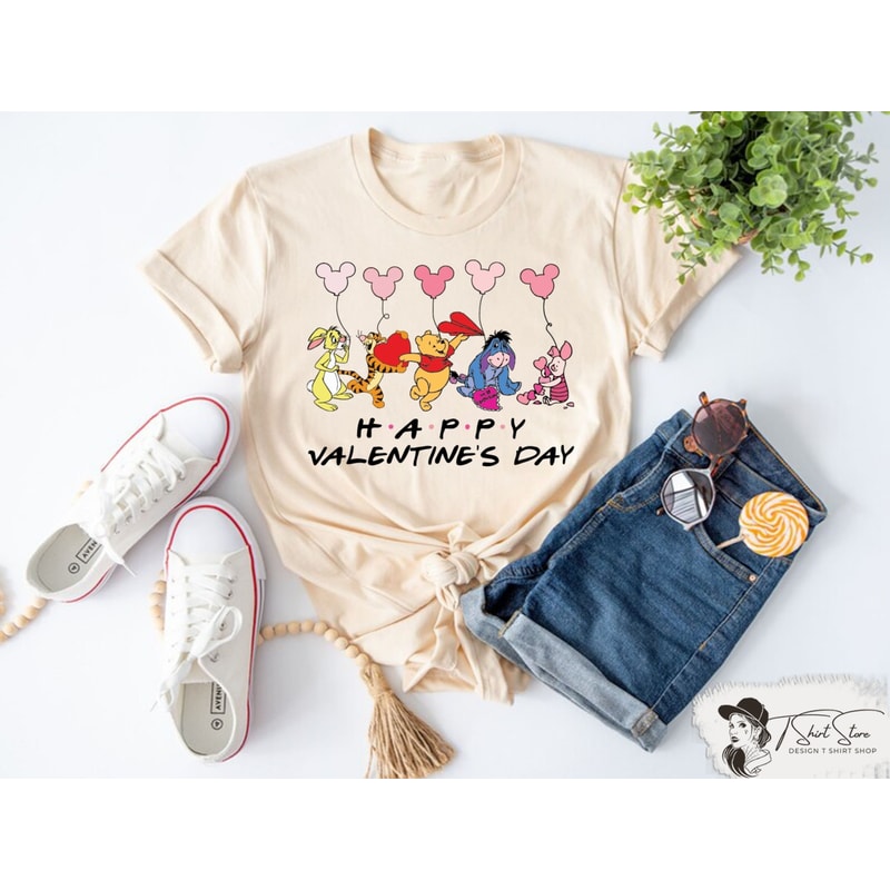 Disney Valentines Day Shirt, Winnie The Pooh Valentines tee, Disney Couple Trip Shirt, Disneyland Valentines Vacation Shirt.jpg