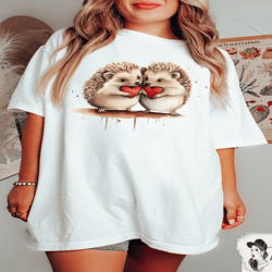 hedgehog valentines day shirt, couple matching valentines day sweatshirts, animal lover gift, pet hedgehog owner shirt,