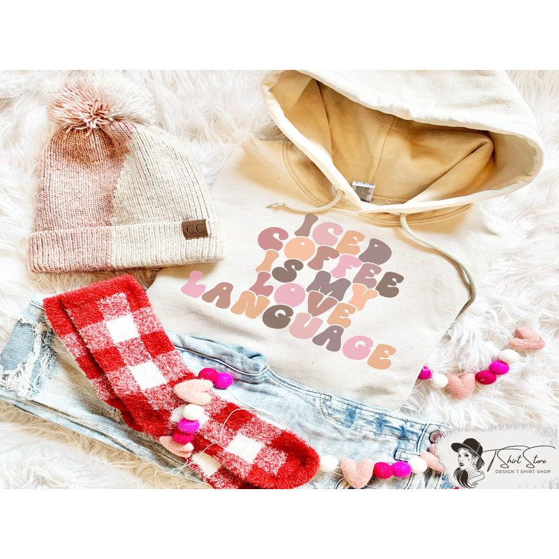 Retro Iced Coffee Is My Love Language Valentine's Day Sweatshirt, Coffee Valentine's Day Sweatshirt, Iced Coffee Valentine's Day Sweatshirt,.jpg