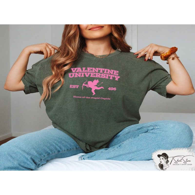 Valentine Cupid University Est 496 Valentines Day Shirt, Valentine Crewneck, Gift for Valentine Cupid Shirt, Home of the Stupid Cupids Tee.jpg