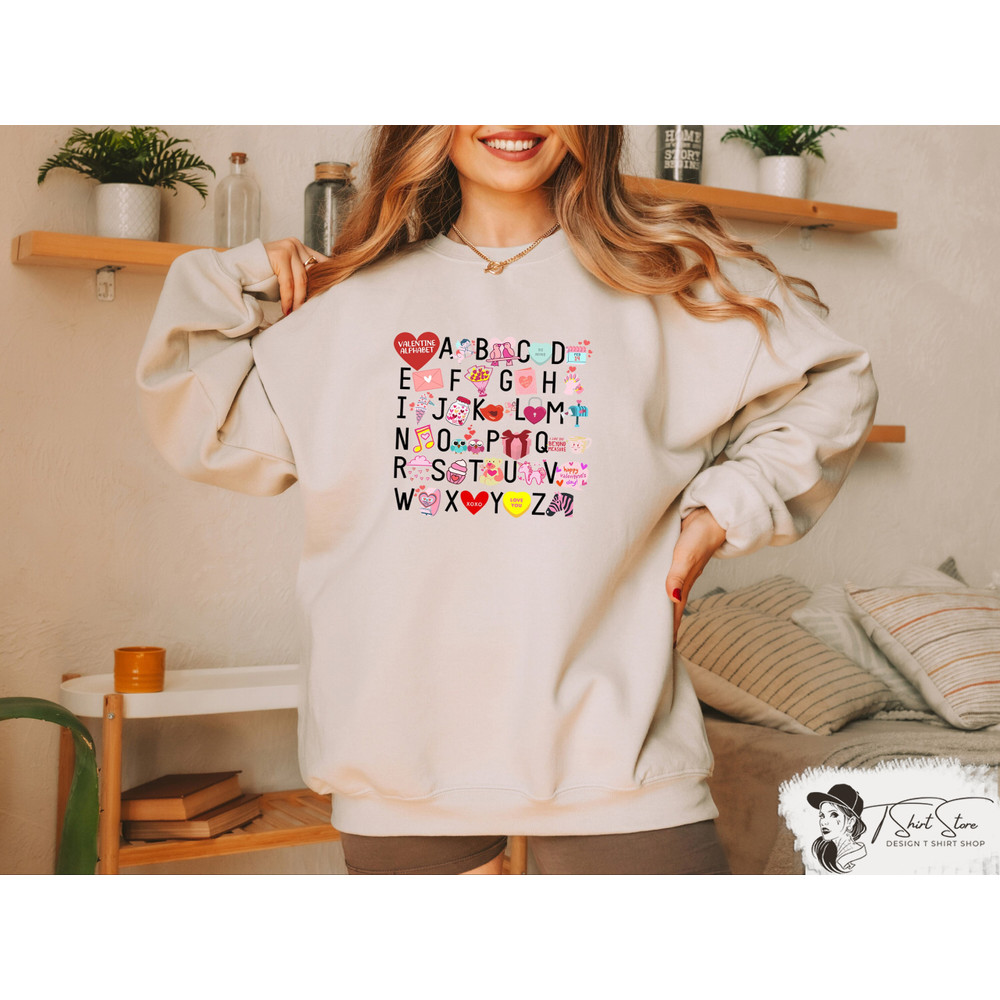 Valentines Day Valentine Alphabet Sweatshirt, Teacher Valentines Day Shirt, ABCD Teacher Valentines Gift, Happy Valentines Day Love You Tee.jpg