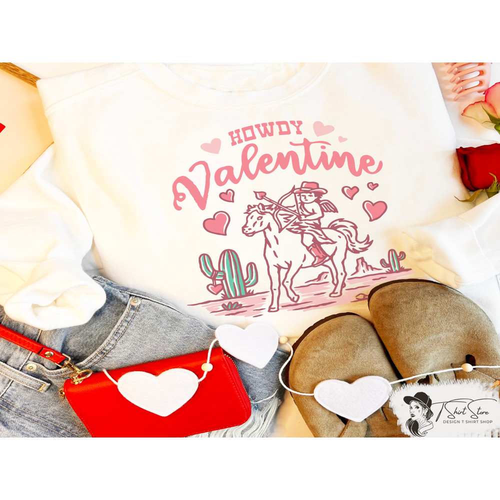 Western Cowboy Cupid Valentine Sweatshirt, Western Valentine Sweatshirt, Cowboy Valentine Sweatshirt, Cowgirl Valentine Day Sweatshirt,.jpg