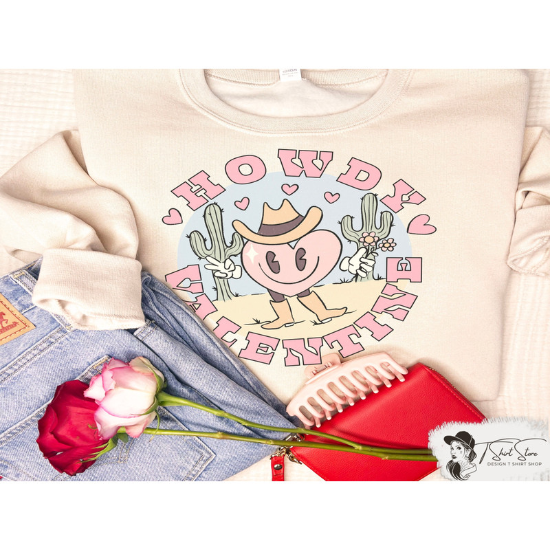 Western Howdy Valentine Sweatshirt, Western Valentine Sweatshirt, Cowboy Valentine Sweatshirt, Cowgirl Valentine Day Sweatshirt,.jpg