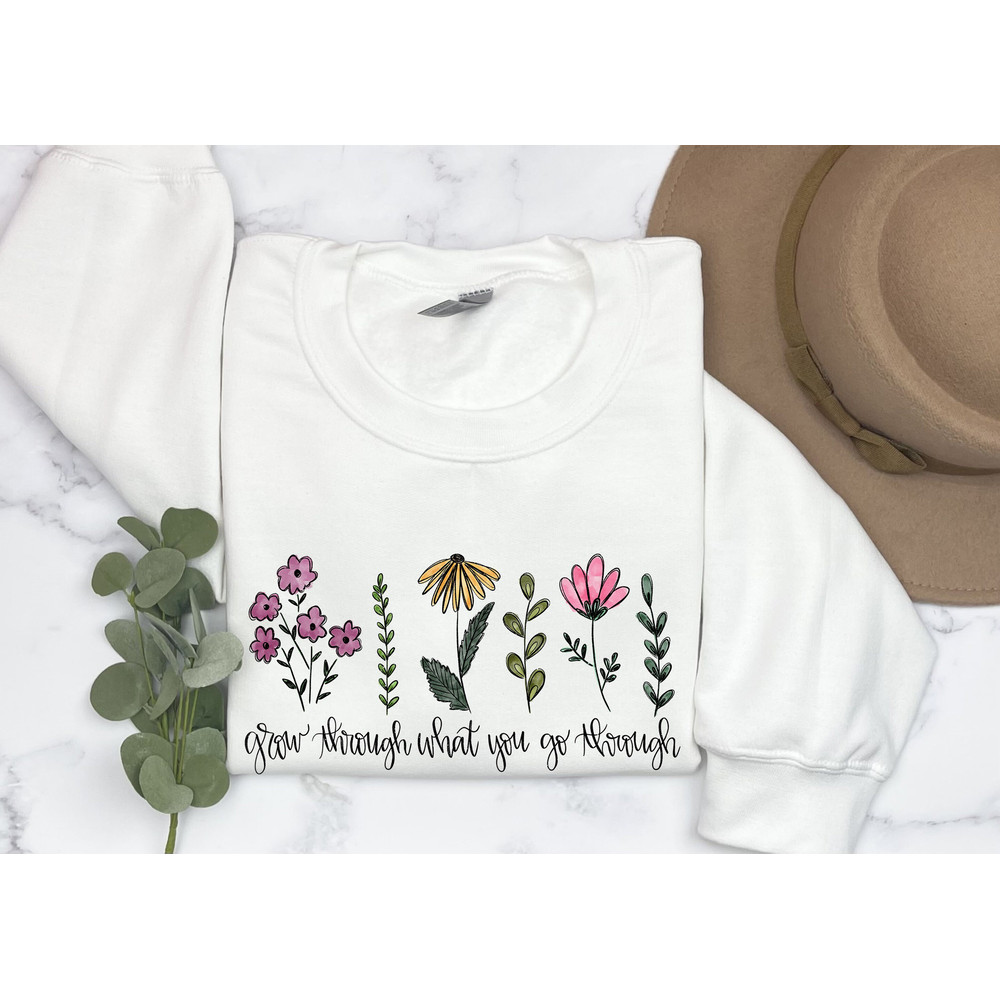 Grow Through What You Go Through Shirt, Mama Shirt, Flower Mom Shirt, Mom Life Shirt, Gift for Mom, Mothers Day Shirt, Mothers Day Gift.jpg