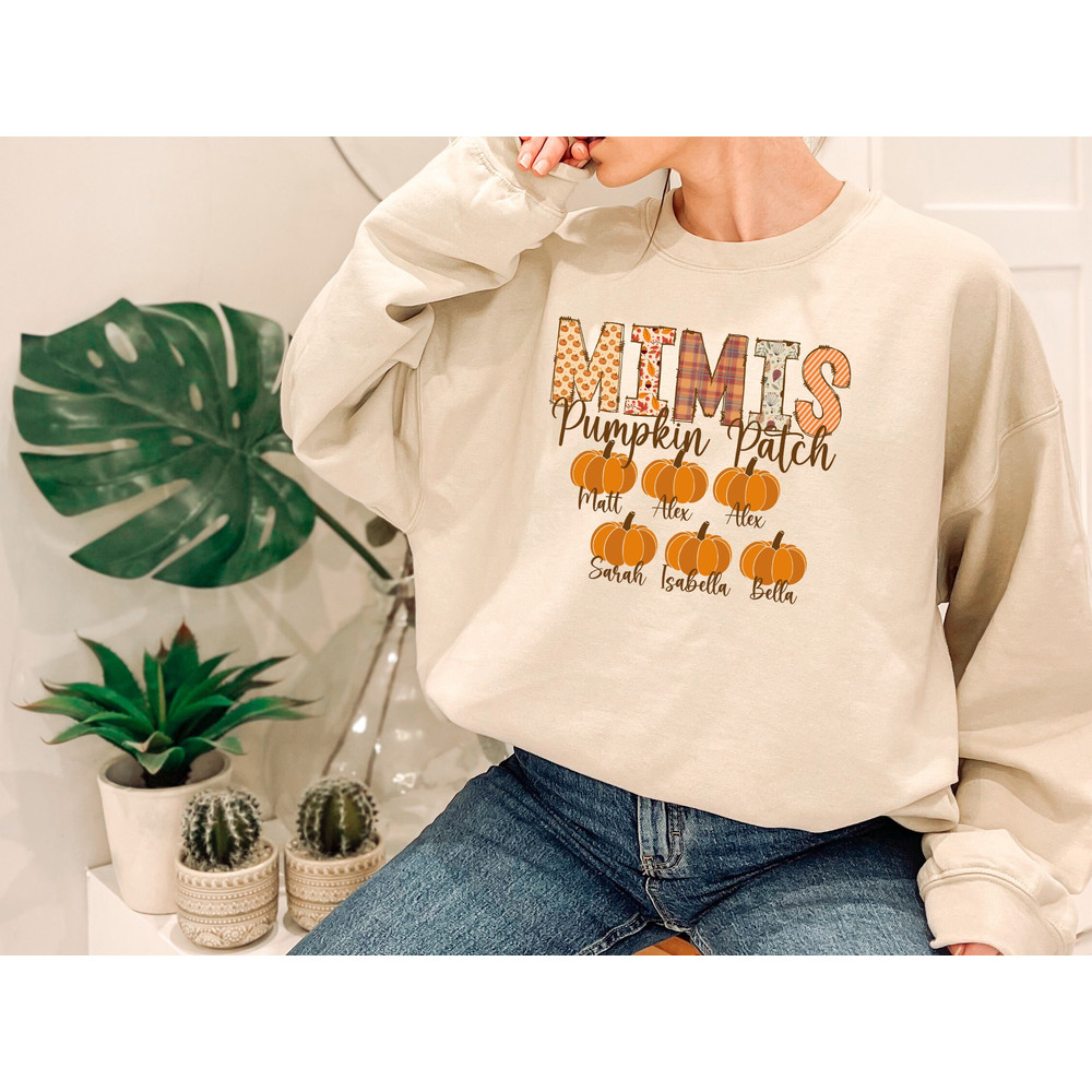 Mimi's Pumpkin Patch Shirt, Mother Day Gift, Mimi Fall Shirt, Mom Fall Sweater, Custom Mimi Shirt, Custom Pumpkin Shirt.jpg