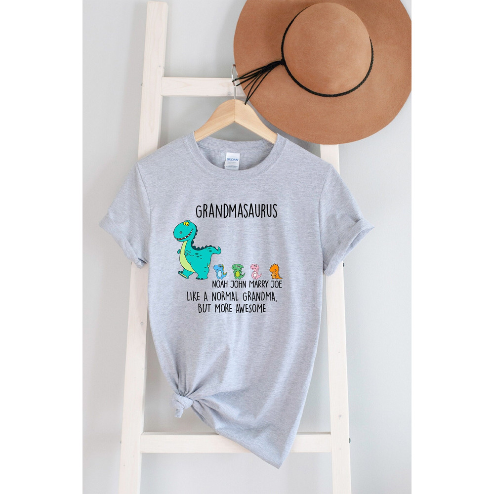 Personalized Grandma Saurus With Kids Name Shirt, Custom Grandma Saurus Shirt, Grandma Shirt, Shirt for Grandma, Gift for Grandma.jpg
