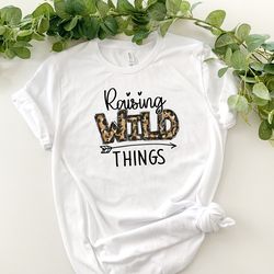 raising wild things leopard shirt, shirt for new mom, girl maker cheetah t-shirt, cute mothers day gift, girl future mom