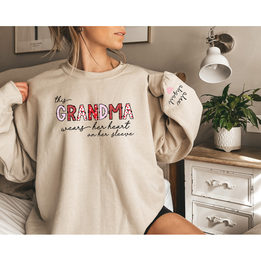 Super Cute Grandma Sweatshirt With Kids Names, Personalized Grandma Sweatshirt , Mother's Day Shirt, Custom Kid's Names Grandma Sweatshirt.jpg