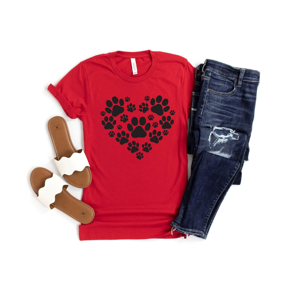 Heart Paw Shirt, Dog Lover Shirt, Dog Person Gift, Dog Paw Shirt, Paw Print Shirt, Animal Lover Shirt, Paw Love Tee, Pet Lover Shirt, Heart.jpg