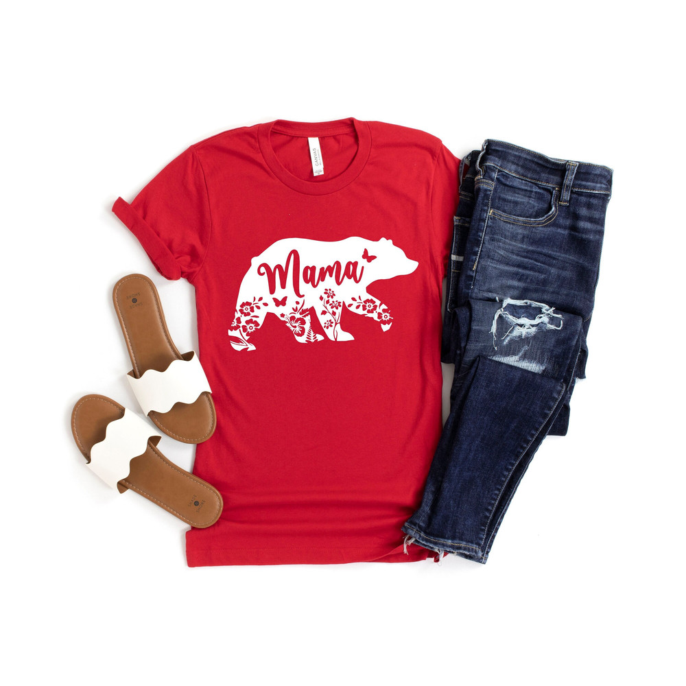 Mama Bear Shirt, Floral Mama Bear T-shirt, Mama Bear T-shirt, Mom Shirts, Mom Life Shirts, Mama Bear Shirts, Floral Mama Bear Shirt.jpg