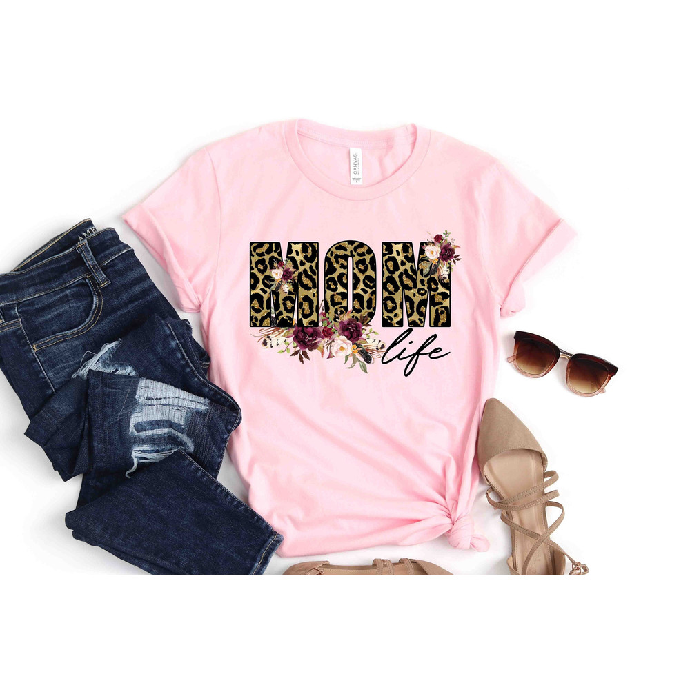 Mom Life Shirt, Funny Mother's Day Gift, Leopard Cheetah Print , For Women Tshirt, Mom Life Kid Life, Funny Mom Tshirt.jpg