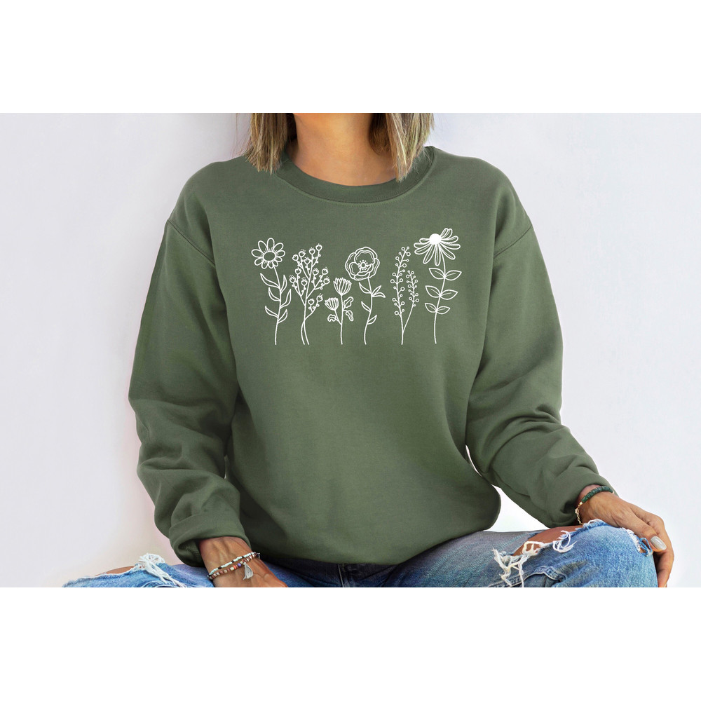 Flower Sweatshirts,Gift For Her,Wildflower Hoodie,Floral Sweatshirt,Wildflowers Sweatshirt,Mother's Day Shirt,Sentimental Gift Idea,.jpg
