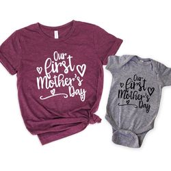 our first mothers day shirts,mommy and me shirt,mothers day gift,first mother day gift,mothers day shirt,mommy and baby