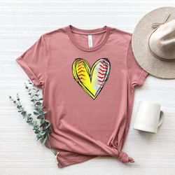 softball shirts for women, softball gifts, softball heart shirt, womens softball tshirt, softball mom gifts, softball mo