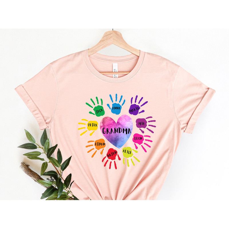 Custom Grandma shirt, Custom Grandkids Name Shirt, Grandma Heart And Hands Tee, Gift For Grandma t-shirt, Nana shirt,Custom Mama shirt.jpg